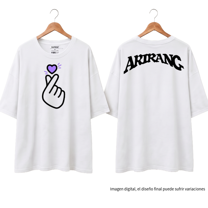 Remera Oversize "Finger Heart Arirang: BTS Edition" Fanmade