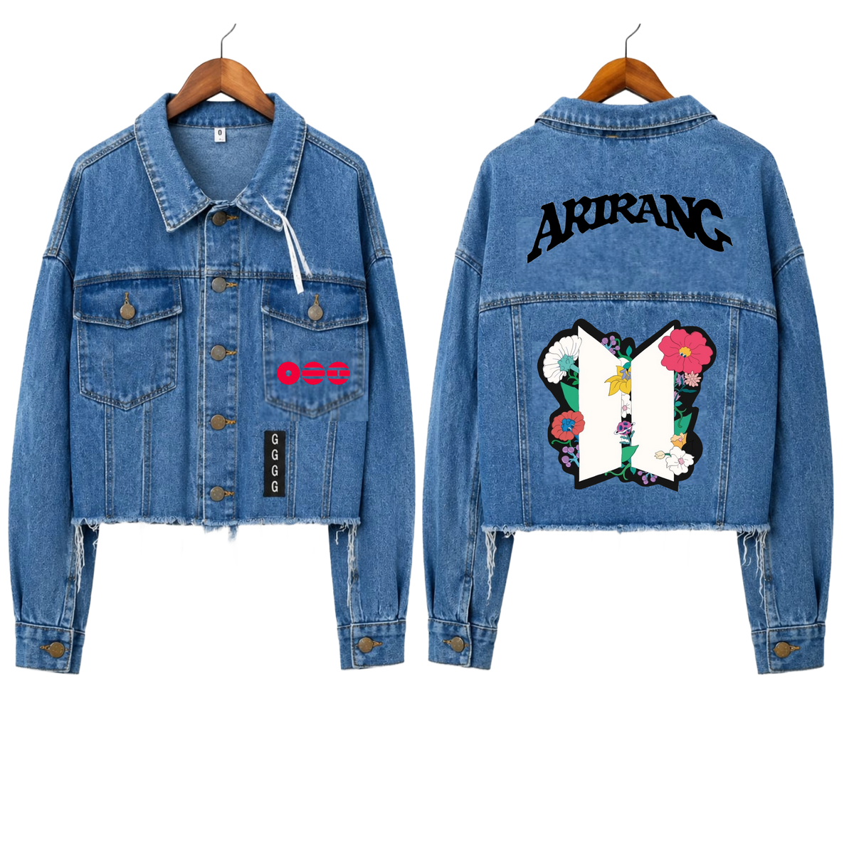 Chaqueta Denim "Floral Bloom: BTS Edition" Fanmade
