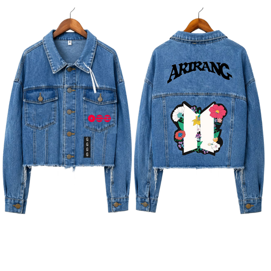 Chaqueta Denim "Floral Bloom: BTS Edition" Fanmade