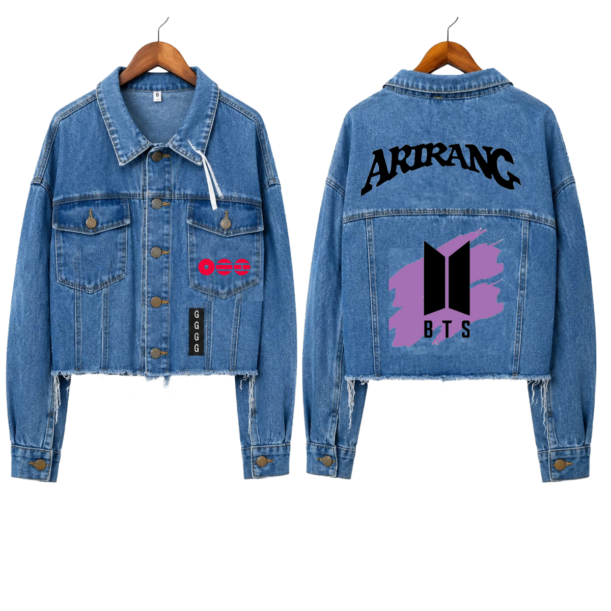 Chaqueta Denim "Arirang Purple Brush: BTS Edition" Fanmade