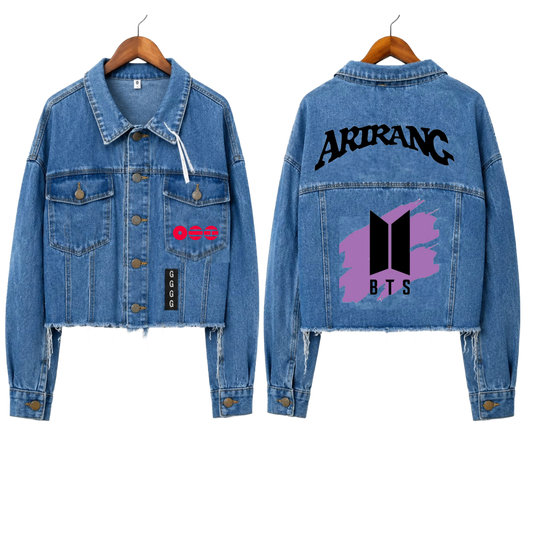 Chaqueta Denim "Arirang Purple Brush: BTS Edition" Fanmade