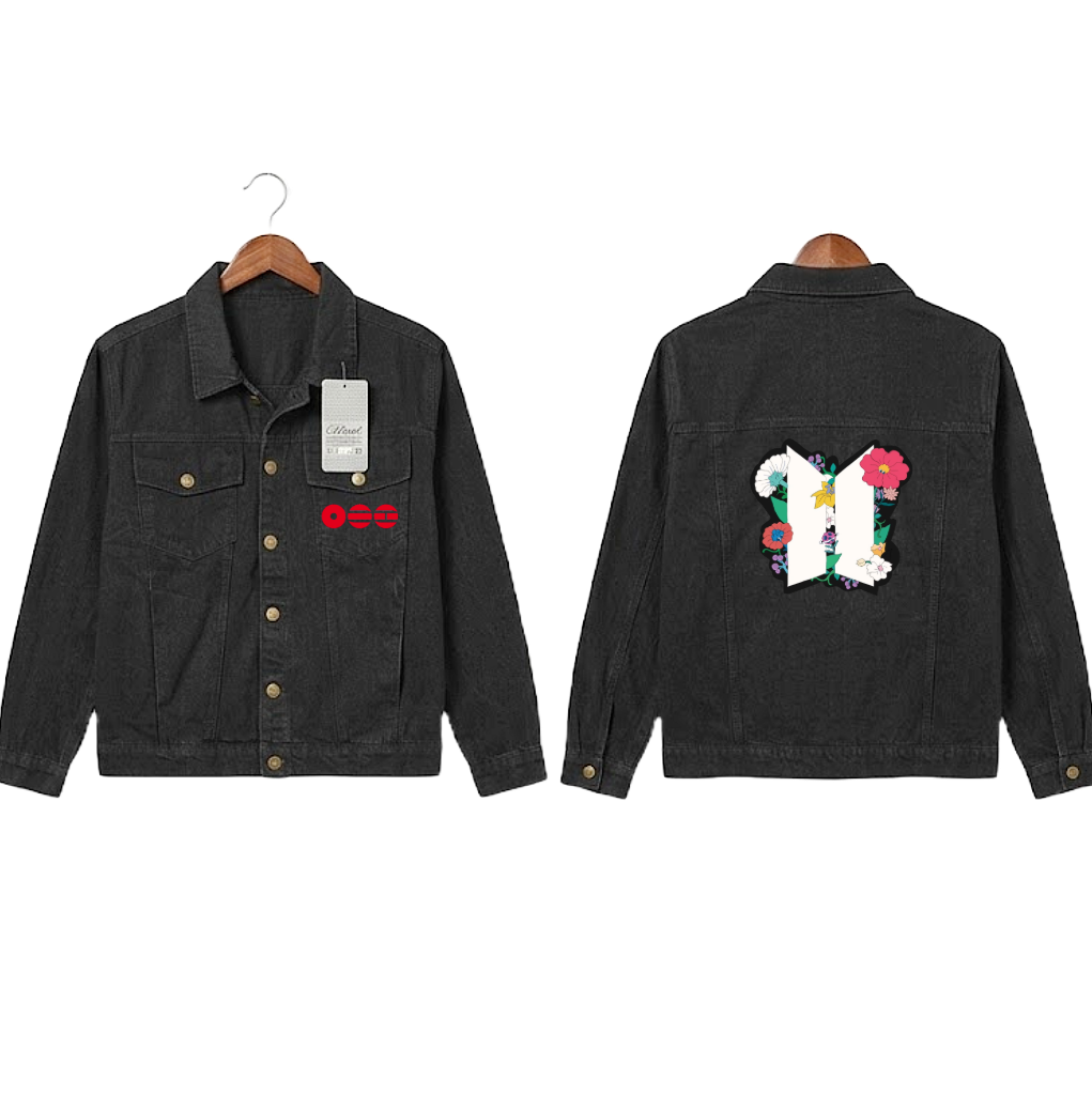 Chaqueta Denim "Floral Bloom: BTS Edition" Fanmade
