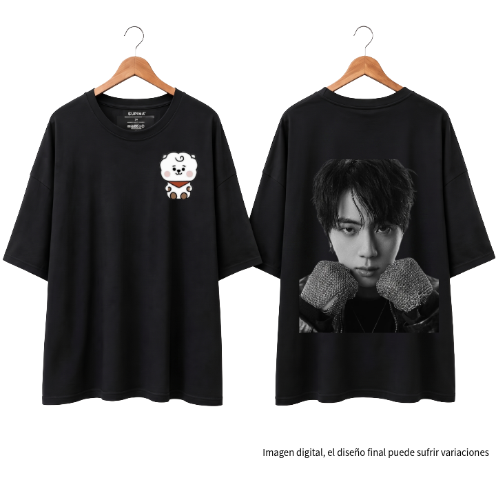 Remera Oversize "RJ & Worldwide Handsome: Jin Edition" Fanmade