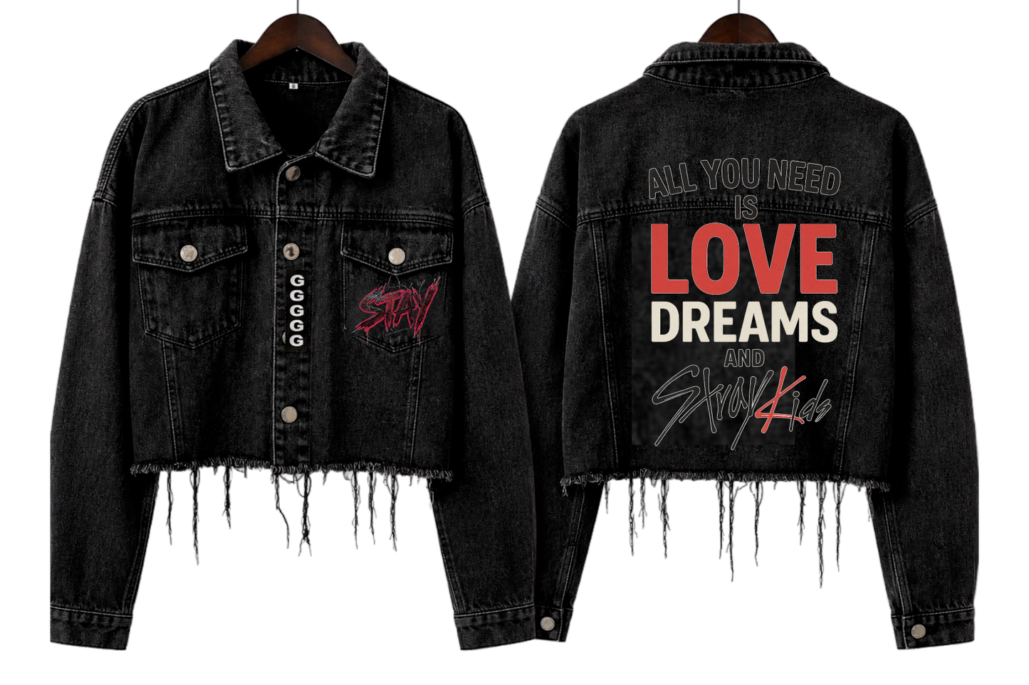 Chaqueta Denim "Love, Dreams & Stray Kids" – Edición Especial STAY Fanmade