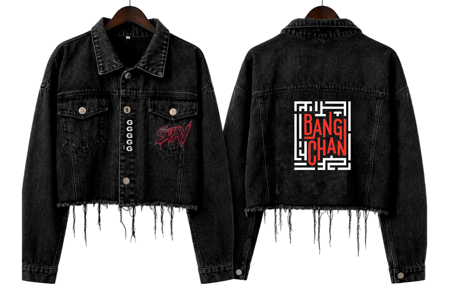 Chaqueta Denim "Leader Maze: Bang Chan" – Edición Stray Kids Fanmade