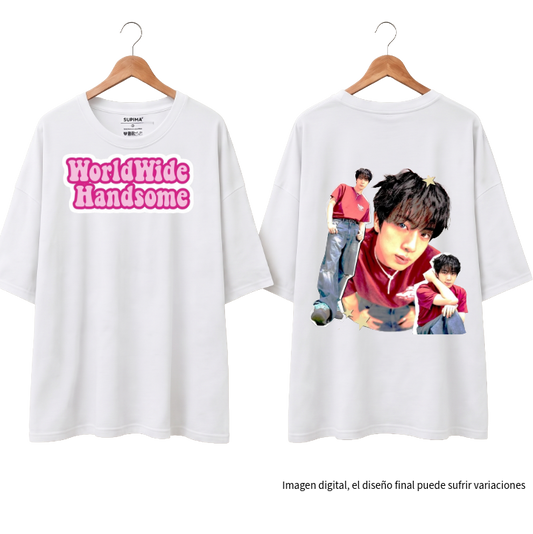 Remera Oversize "Worldwide Handsome: Jin Edition" Fanmade