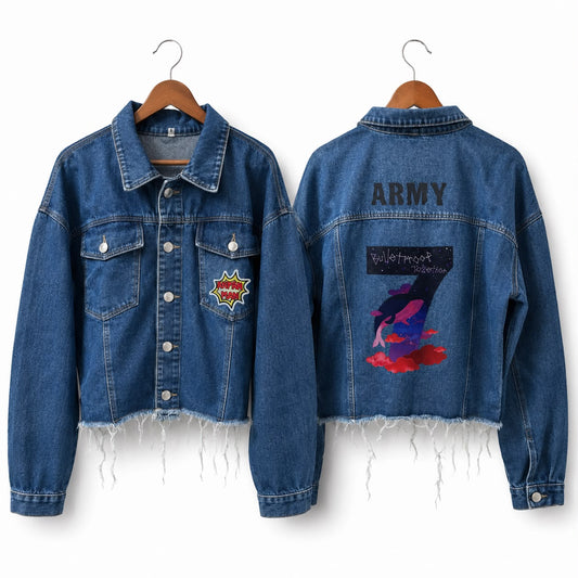 Chaqueta de Jeans inspirada en BTS BULLETPROOF