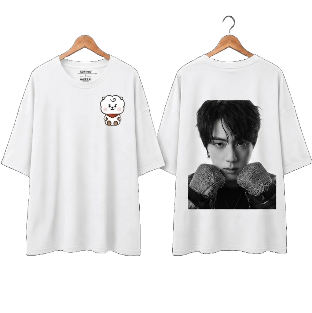 Remera Oversize "RJ & Worldwide Handsome: Jin Edition" Fanmade