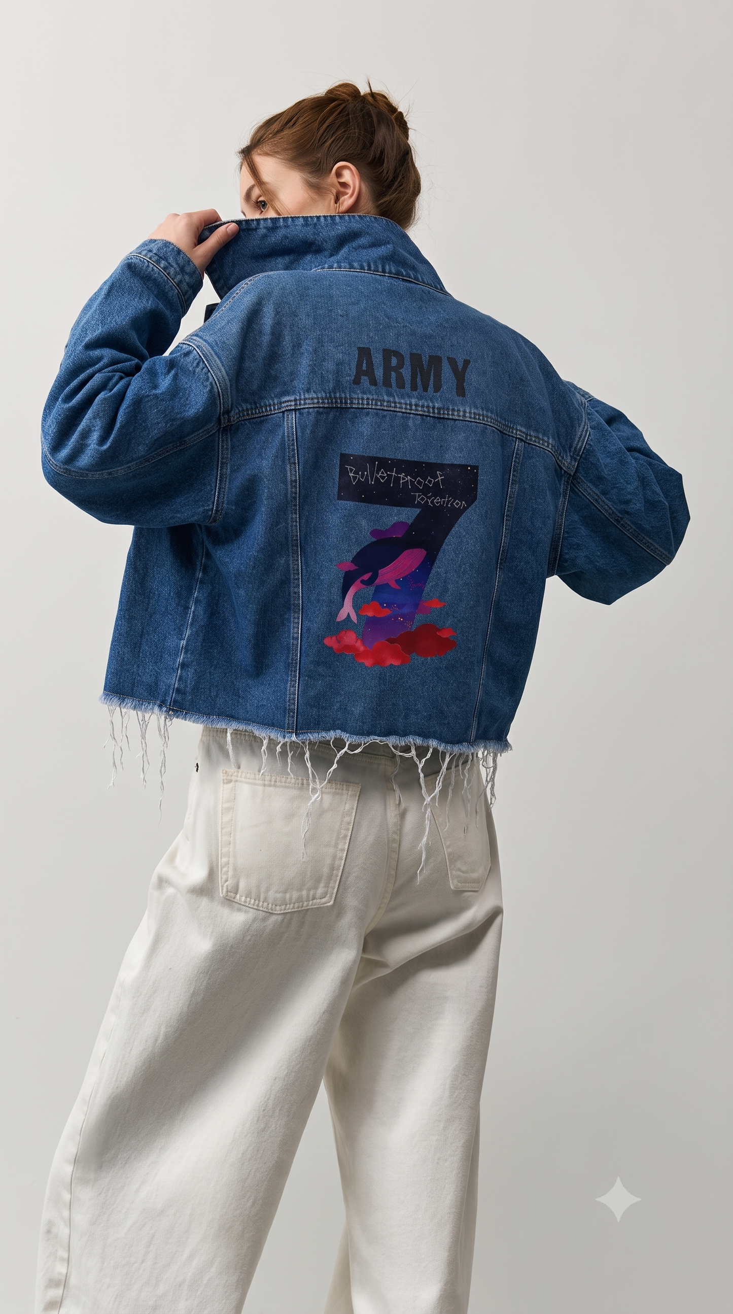 Chaqueta de Jeans inspirada en BTS BULLETPROOF